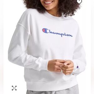 Champion white reverse weave crew neck sweatshirt small
